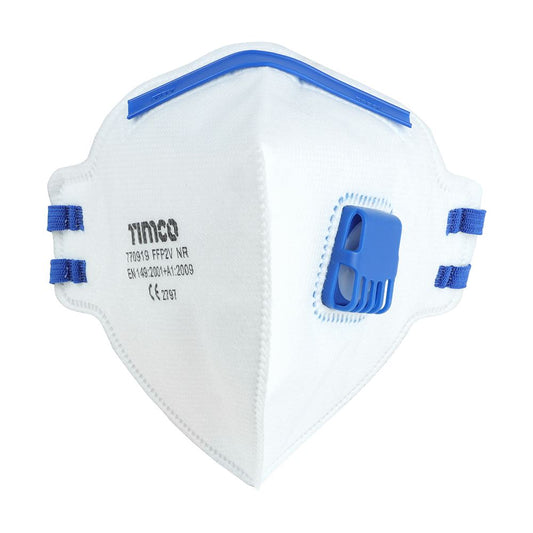 TIMCO FFP2 Fold Flat Mask - Valved One Size Pack 10