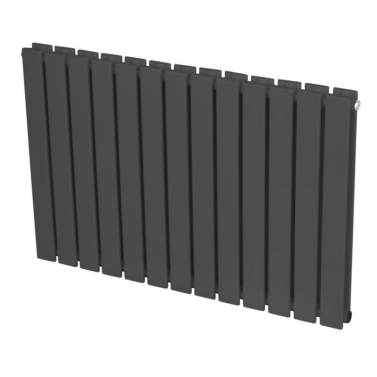 Baridi DH341 Horizontal Radiator Contemporary Double Flat Panel Design 600 x 910mm - Anthracite | Steel | Horizontal flat panel design delivers a BTU