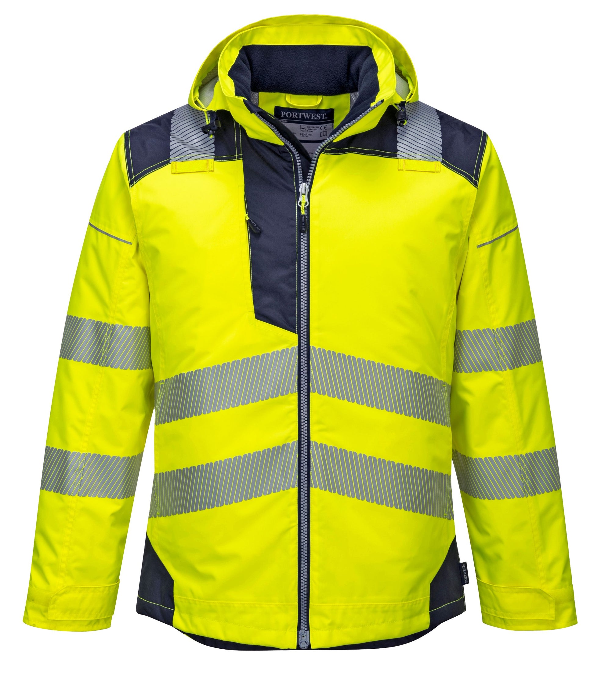 Portwest T400 PW3 Hi Vis Winter Jacket Yellow Navy sz XXL Waterproof Reflective Safety Work Coat