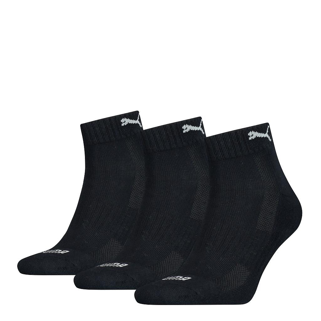 Puma Cushioned Quarter Sock Black/White 6-8