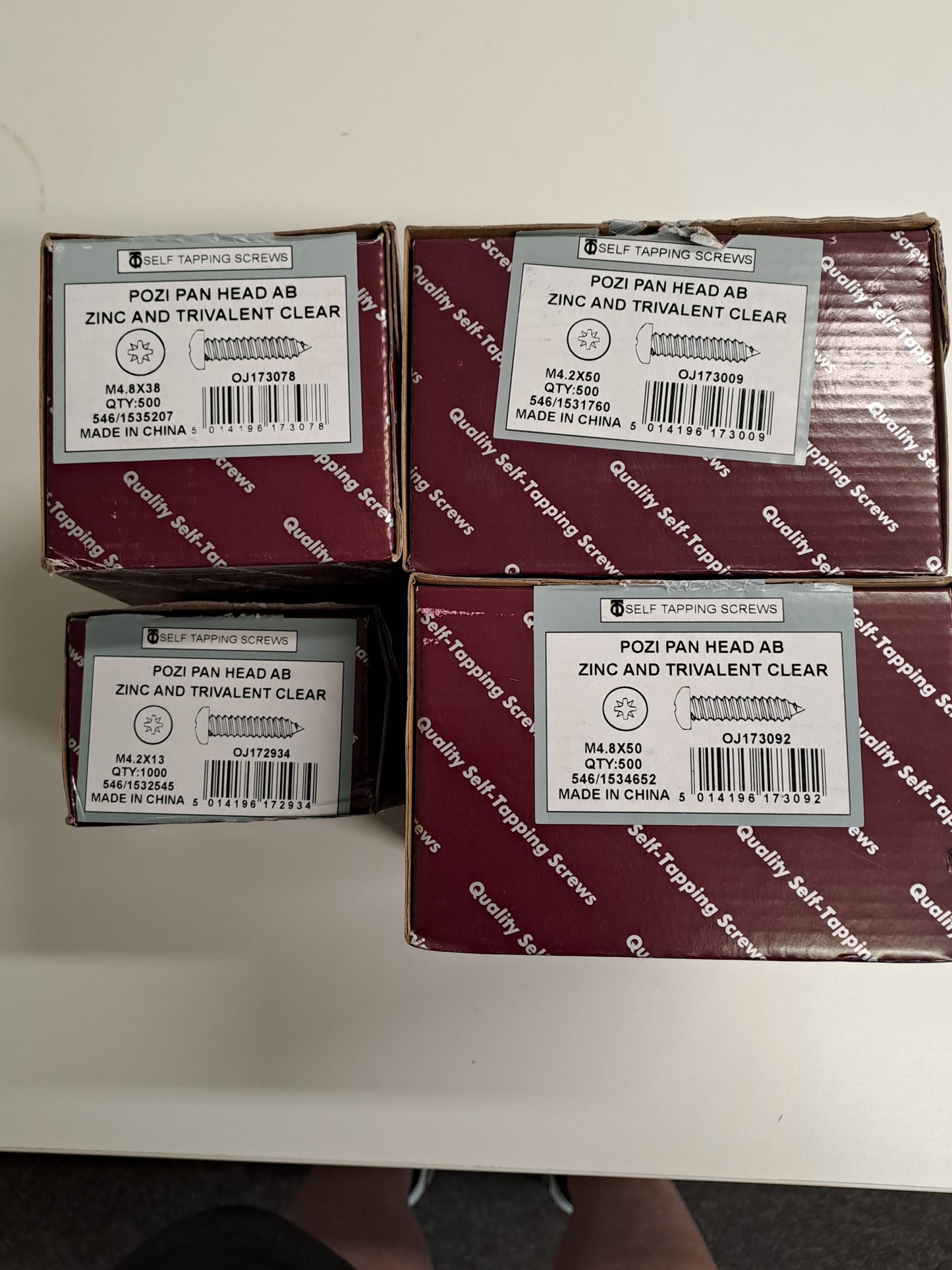 Self Tapping Screws | JOB LOT | various Sizes 24 boxes | 12,500 Screws