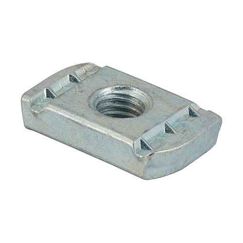 TIMCO Channel Nut Without Spring BZP M12 Silver Pack 100