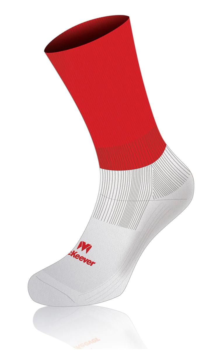 McKeever Pro Mid Plain Youth Socks - J12-2 - Red/White