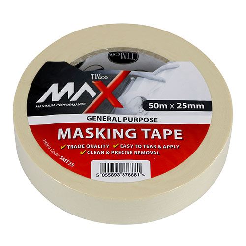 TIMCO Masking Tape Cream nan 50m x 25mm Pack 1.0