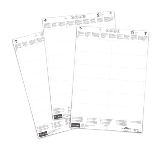 Durable Printable Insert Sheets for Ticket Holders | 240 Labels | 100 x 38 mm