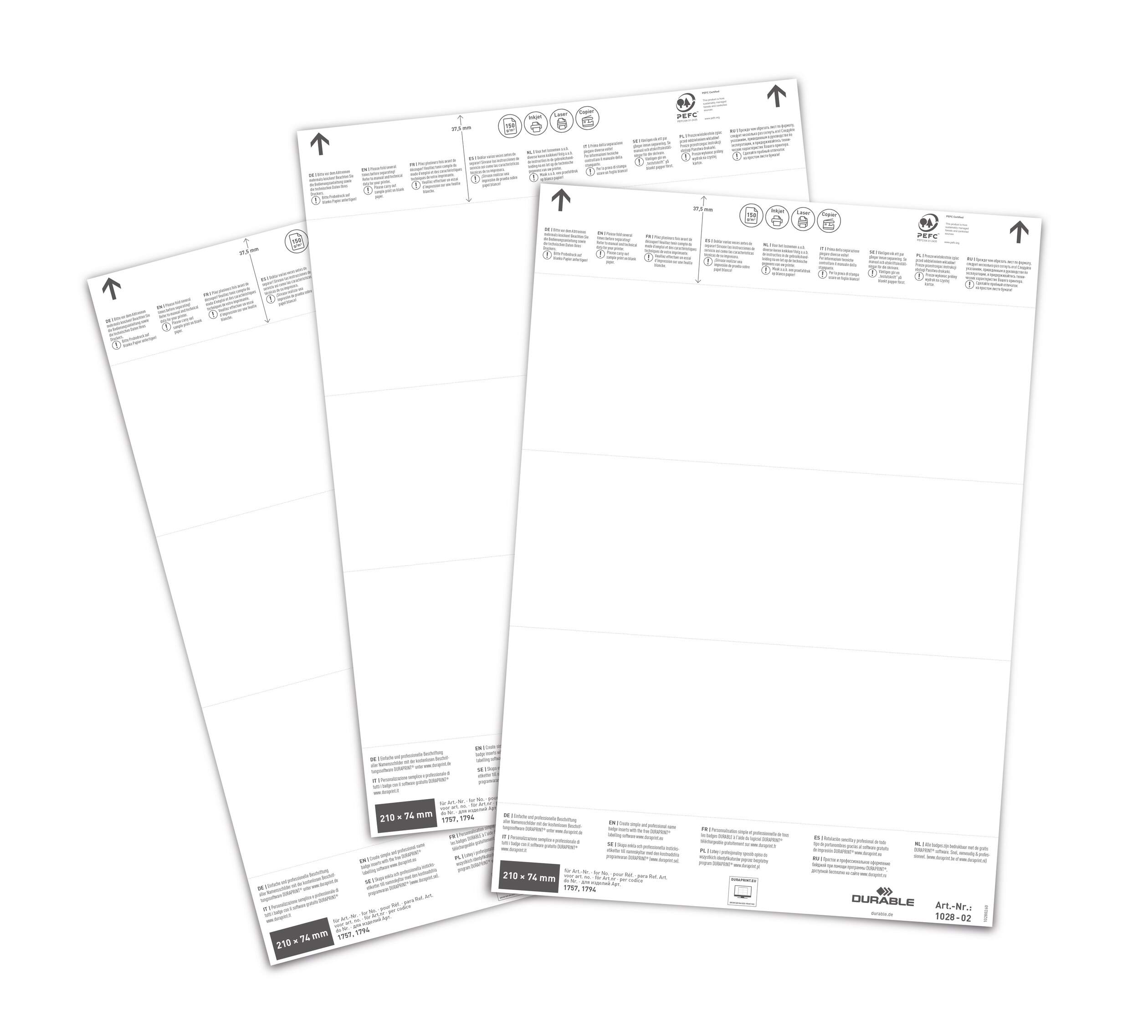 Durable Printable Insert Sheets for Ticket Holders | 60 Labels | 210 x