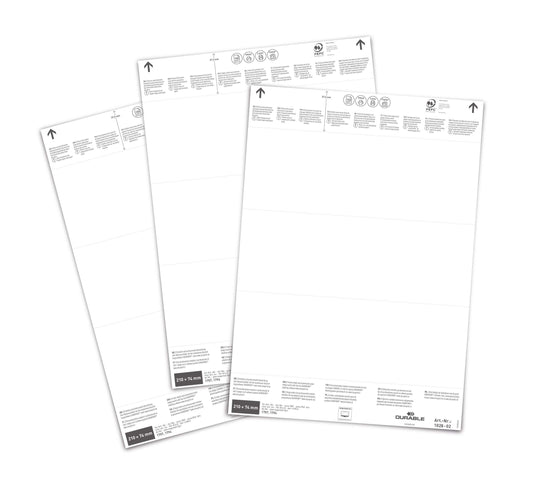 Durable Printable Insert Sheets for Ticket Holders | 60 Labels | 210 x 74 mm