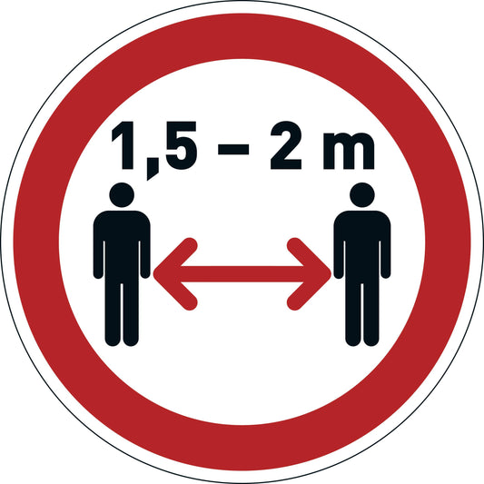 Durable Adhesive ISO "Social Distancing" Sign Safety Floor Sticker | 43cm