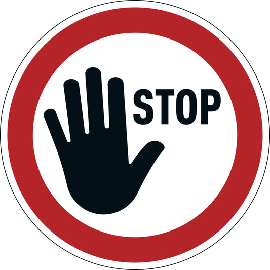 Durable Adhesive ISO "Stop" Sign Safety Floor Sticker | 43cm
