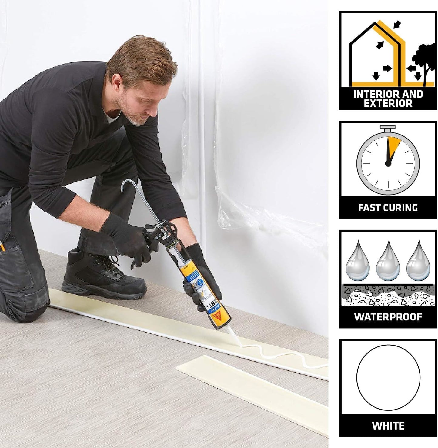 Sika Sikaflex EBT+ Multi-Purpose Adhesive, Sealant and Gap Filler – All Colours and Pack Sizes for Building, Repairs and Maintenance