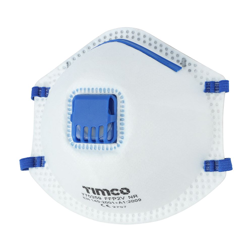 TIMCO FFP2 Moulded Mask - Valved One Size Pack 3