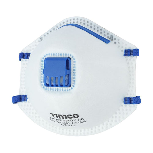 TIMCO FFP2 Moulded Mask - Valved One Size Pack 3