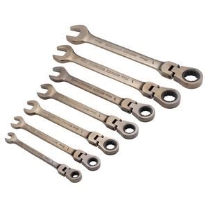 Draper 7PC FLEX HEAD R.SPANN SET BK 15087 Flexible Head Ratcheting Metric Combination Spanner Set (7 Piece)