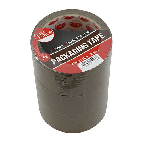 TIMCO Packaging Tape Brown Brown 50m x 48mm Pack 3.0