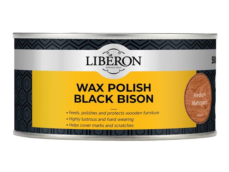 LIB Black Bison Wax Paste Medium Mahogany 500ml
