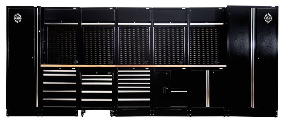 BUNKER  25 Piece Modular Storage Combo with Sink and Hardwood Worktop, 4915mm