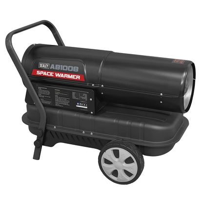 Sealey AB1008 Space Warmer Kerosene/Diesel Heater with Wheels 100,000Btu/hr | 100,000Btu/hr(30kW), 230V~50Hz, Thermostat, Wheels
