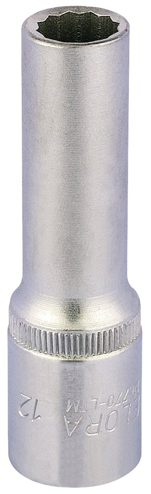 Draper 12MM.BI-HEX DEEP SOCKET 1/2DR 11932 1/2" Sq. Dr. Metric Bi-Hexagon Deep Sockets