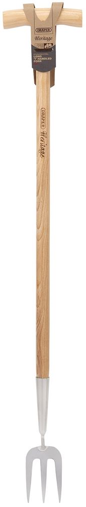 Draper STAINLESS LONG T-FORK 99031 Draper Heritage Stainless Steel Fork With Ash Long Handle