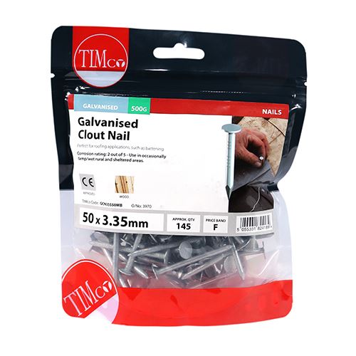 TIMCO Clout Nail - Galvanised 50 x 3.35 Pack 0.5