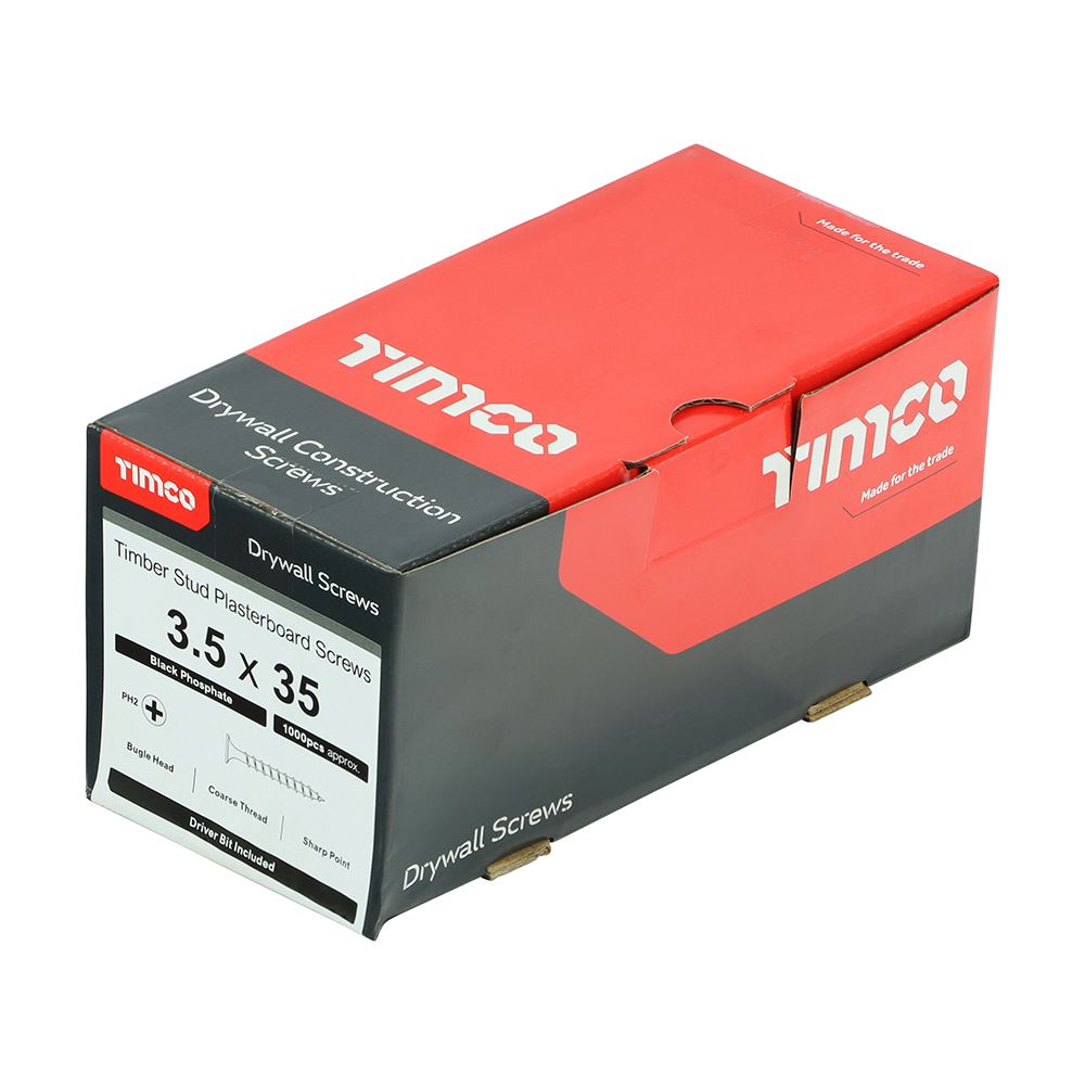 TIMCO Drywall Screw PH2 Coarse Black 3.5 x 35 Black Pack 1000
