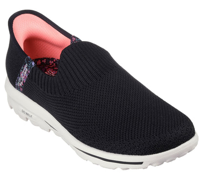 Skechers Slip-Ins - Go Walk Travel Womens Shoe | Black/White | All sizes