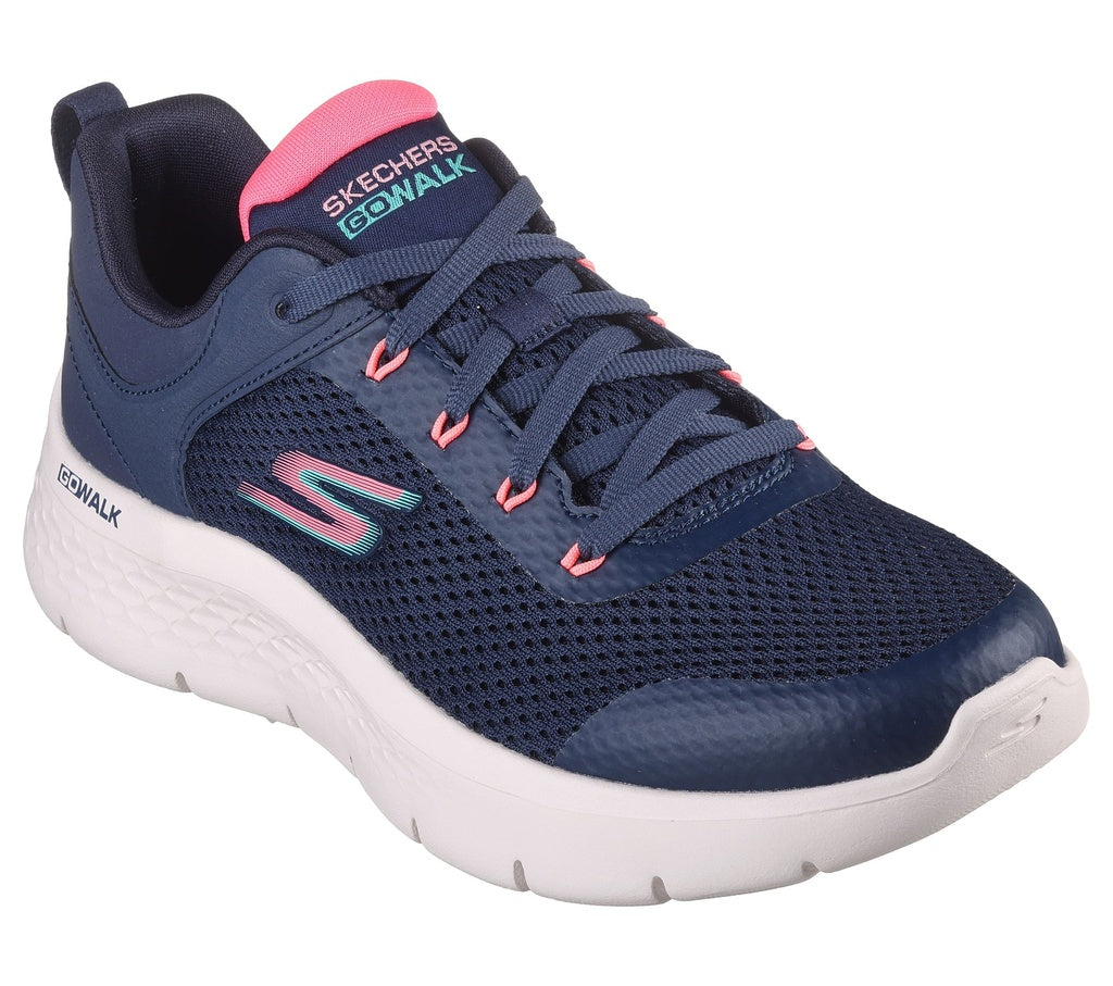 Skechers Go Walk Flex Womens Shoe | Navy/White/Pink | sz 5