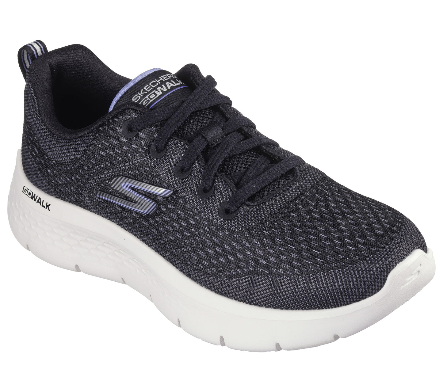 Skechers Go Walk Flex Womens Shoe | Black/Lilac | sz 4