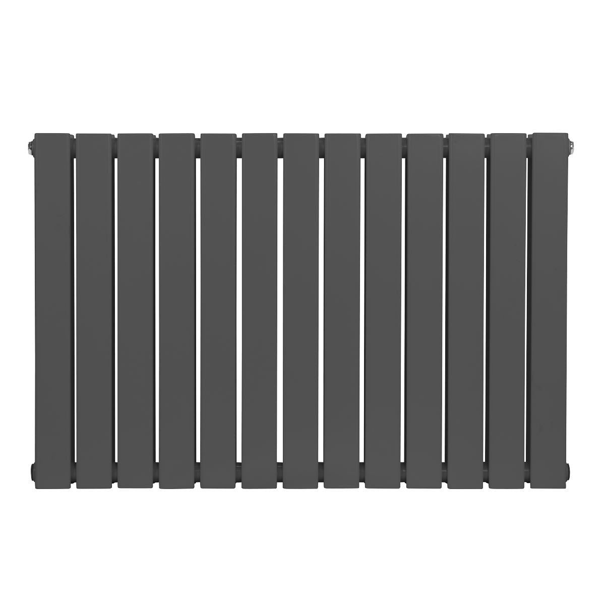 Baridi DH341 Horizontal Radiator Contemporary Double Flat Panel Design 600 x 910mm - Anthracite | Steel | Horizontal flat panel design delivers a BTU