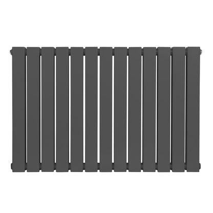 Baridi DH341 Horizontal Radiator Contemporary Double Flat Panel Design 600 x 910mm - Anthracite | Steel | Horizontal flat panel design delivers a BTU