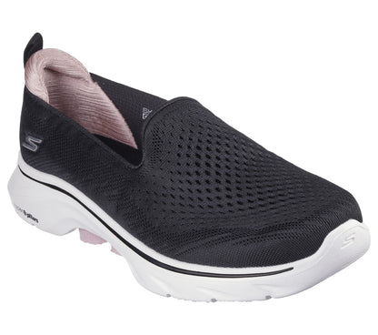 Skechers Slip On Go Walk 7 Womens Shoe | Black/Pink | sz 4