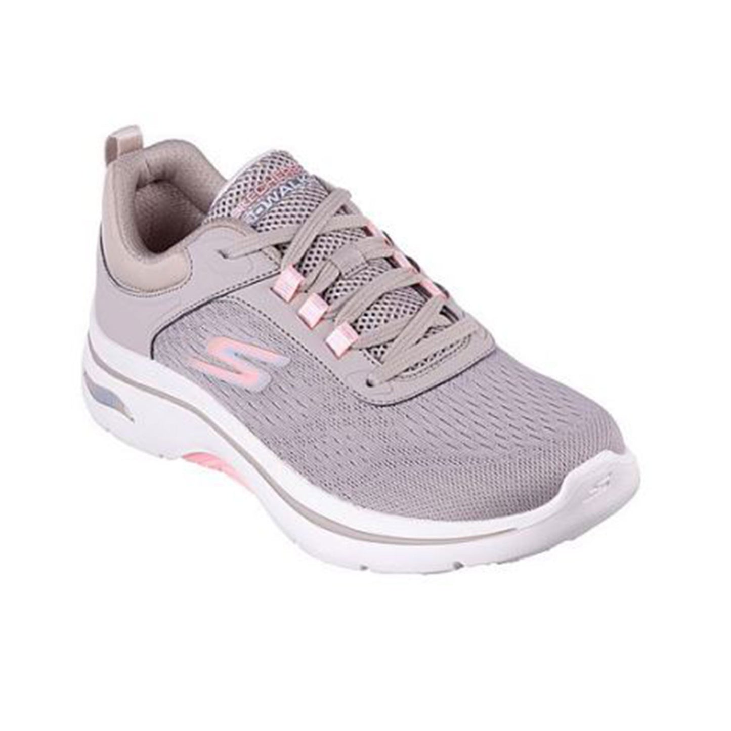 Skechers Go Walk Arch Fit 2.0 Womens Shoe | Taupe/Pink | sz 4