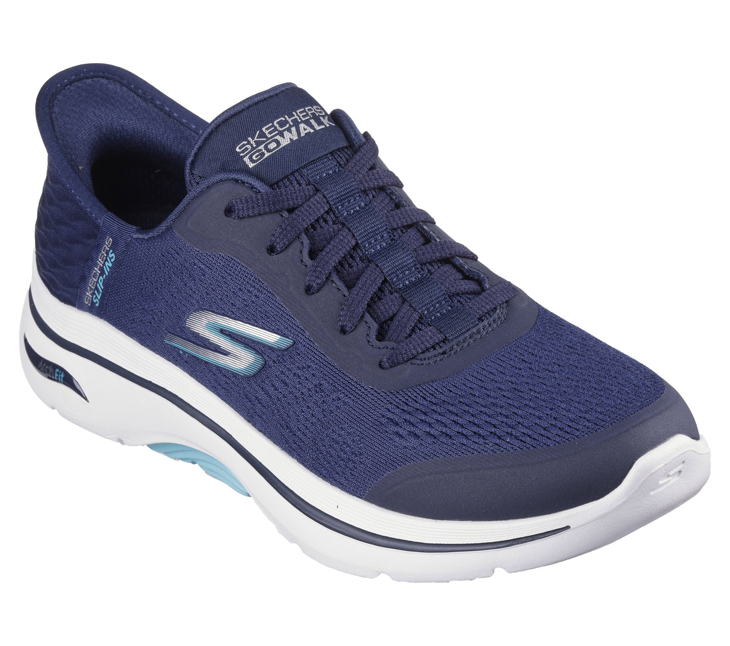 Skechers Slip-Ins - Go Walk Arch Fit 2.0 Womens Shoe | Navy/Aqua | Alll Sizes