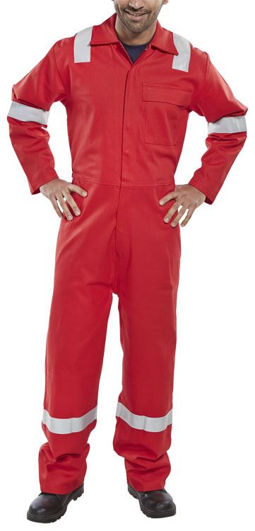 Beeswift Nordic Design Fire Retardant Boilersuit – 300gsm Cotton FR Reflective Welding Workwear, Various Colours & Sizes