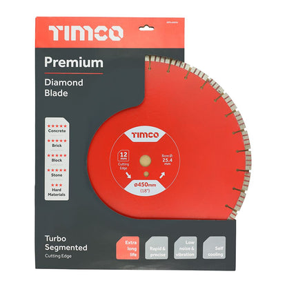 TIMCO Prem Diamond Blade Turbo Seg 450 x 25.4 Pack 1