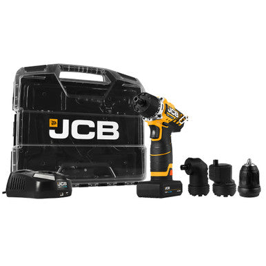 JCB 12V 4 IN 1 DRILL DRIVER 2.0AH BATTERIES IN W-BOXX 102 POWER TOOL CASE | 21-12TPK2-WB-2