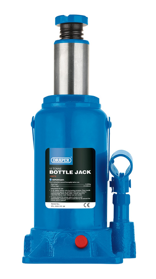 Draper 12 TONNE BOTTLE JACK 13073 Hydraulic Bottle Jacks