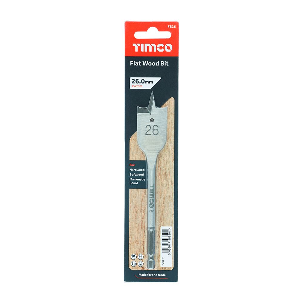 TIMCO Flat Wood Bit 26.0 x 152 Pack 1