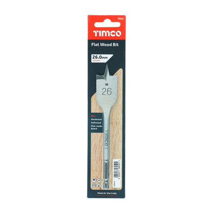 TIMCO Flat Wood Bit 26.0 x 152 Pack 1