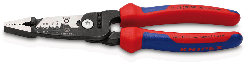 Draper KNIPEX WIRESTRIPPER METRIC 13191 13191 13 72 200 ME Wire Stripper metric version with multi-component grips black atramentized 200mm