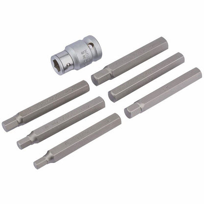 Draper METRIC HEX BIT SET&HOLDER 7PC 83564 1/2" Sq. Dr. Metric Hexagonal Bit Set (7 Piece)
