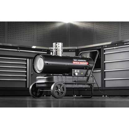 Sealey ABI600 Space Warmer Indirect Kerosene/Diesel Heater with Wheels 68,000Btu/hr | 68,242Btu/hr(20kW), 230V ~ 50Hz, Thermostat, Wheels