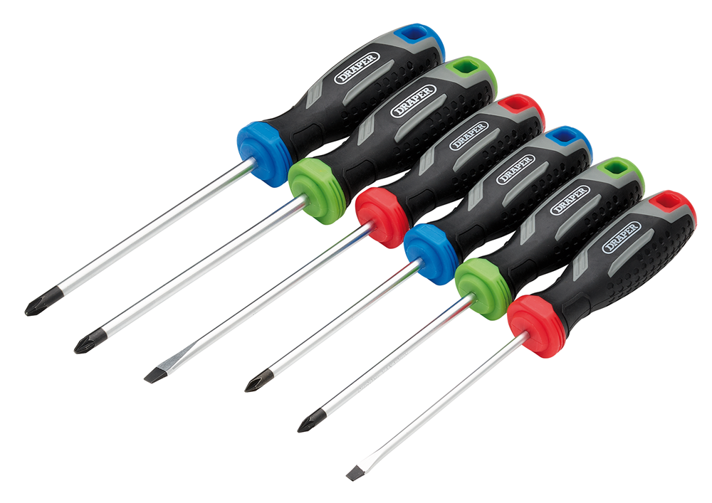 Draper SET 3 - 6PC SET - REGULAR (S) Soft Grip Screwdriver Set (6 Piece)