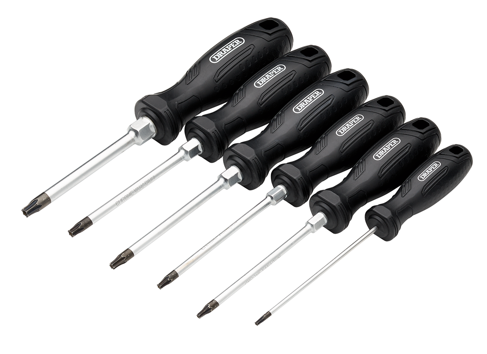Draper SET 4 - 6PC SET - TAMPER-RESIS Tamperproof Hard Grip Screwdriver Set (6 Piece)