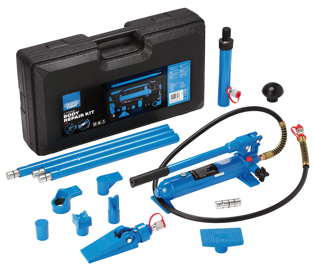 Draper BODY REPAIR KIT - 4 TONNE 13590 Hydraulic Body Repair Kit, 4 Tonne (15 Piece)