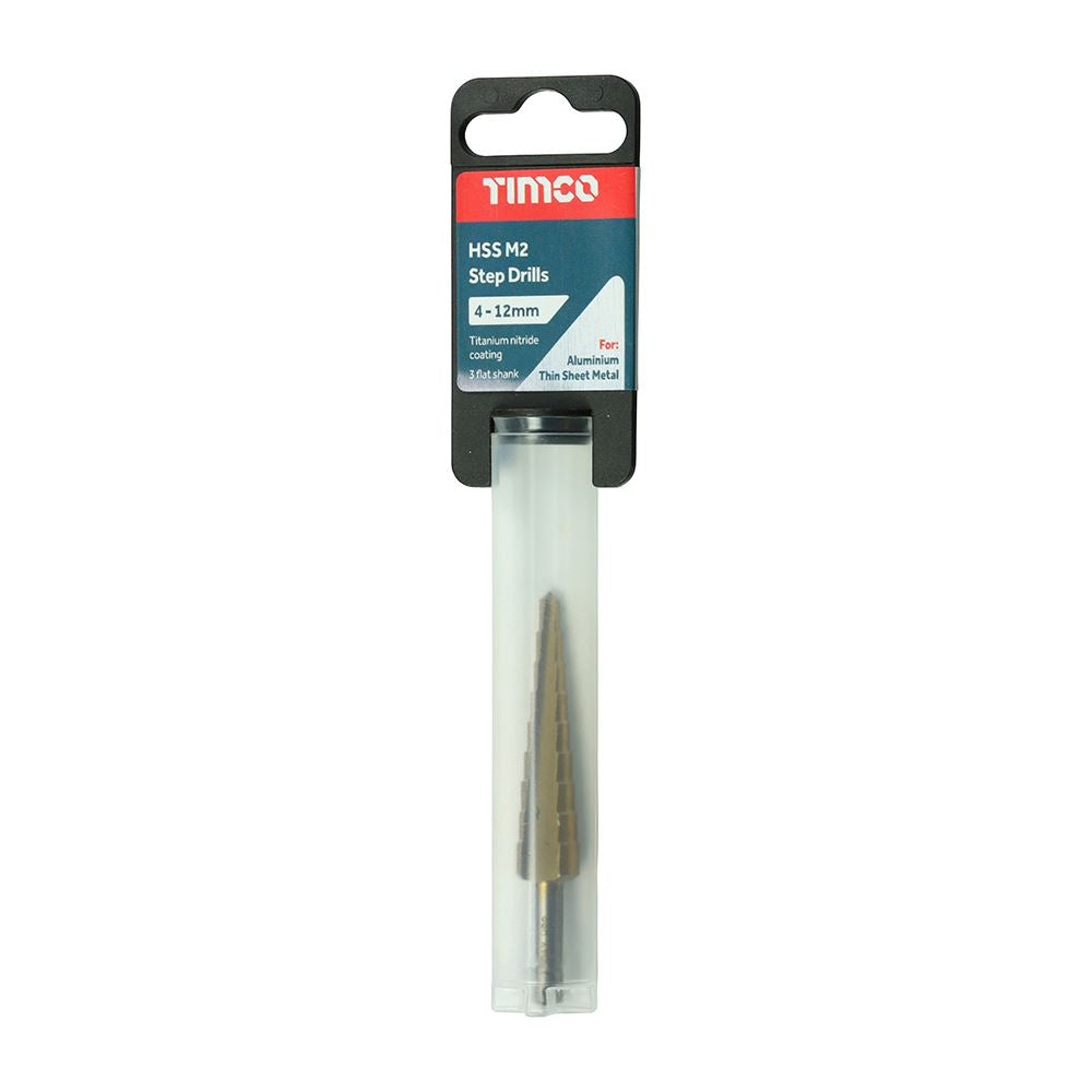 TIMCO Step Drill M2 HSS TiN 4-12mm Pack 1