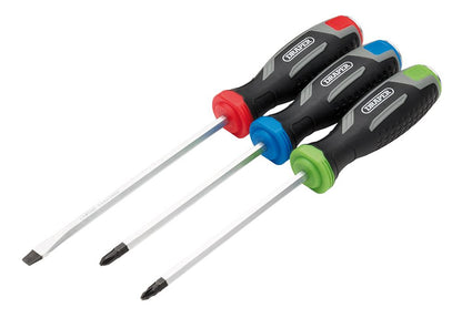 Draper SET 1 - 3PC SET - POUND THRU S Pound Thru Soft Grip Screwdriver Set (3 Piece)
