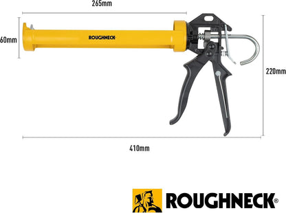 Roughneck 32-230 Heavy Duty Sealant Gun – Up to 400ml Cartridges, 13:1 Thrust, Non-Drip Rotating Barrel & Nozzle Cleaner