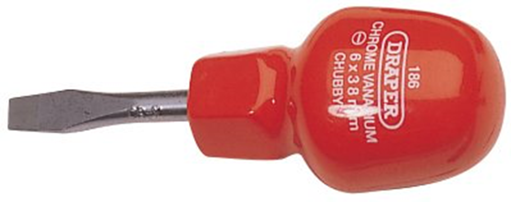 Draper 38X6 CAB.HANDLE S/DRIVER PCKD 14095 Cabinet Pattern Plain Slot Screwdrivers (display packed)