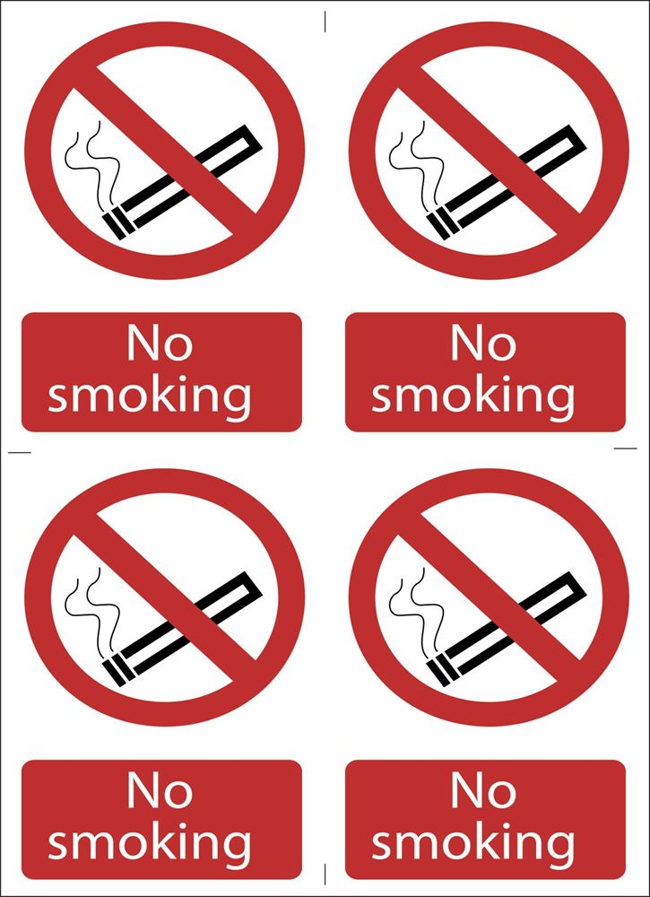 72166 Draper No Smoking Prohibition Sign (Pack of 4) SS16 Prohibition Warning Signs Professional Trade DIY Workshop Garage Use